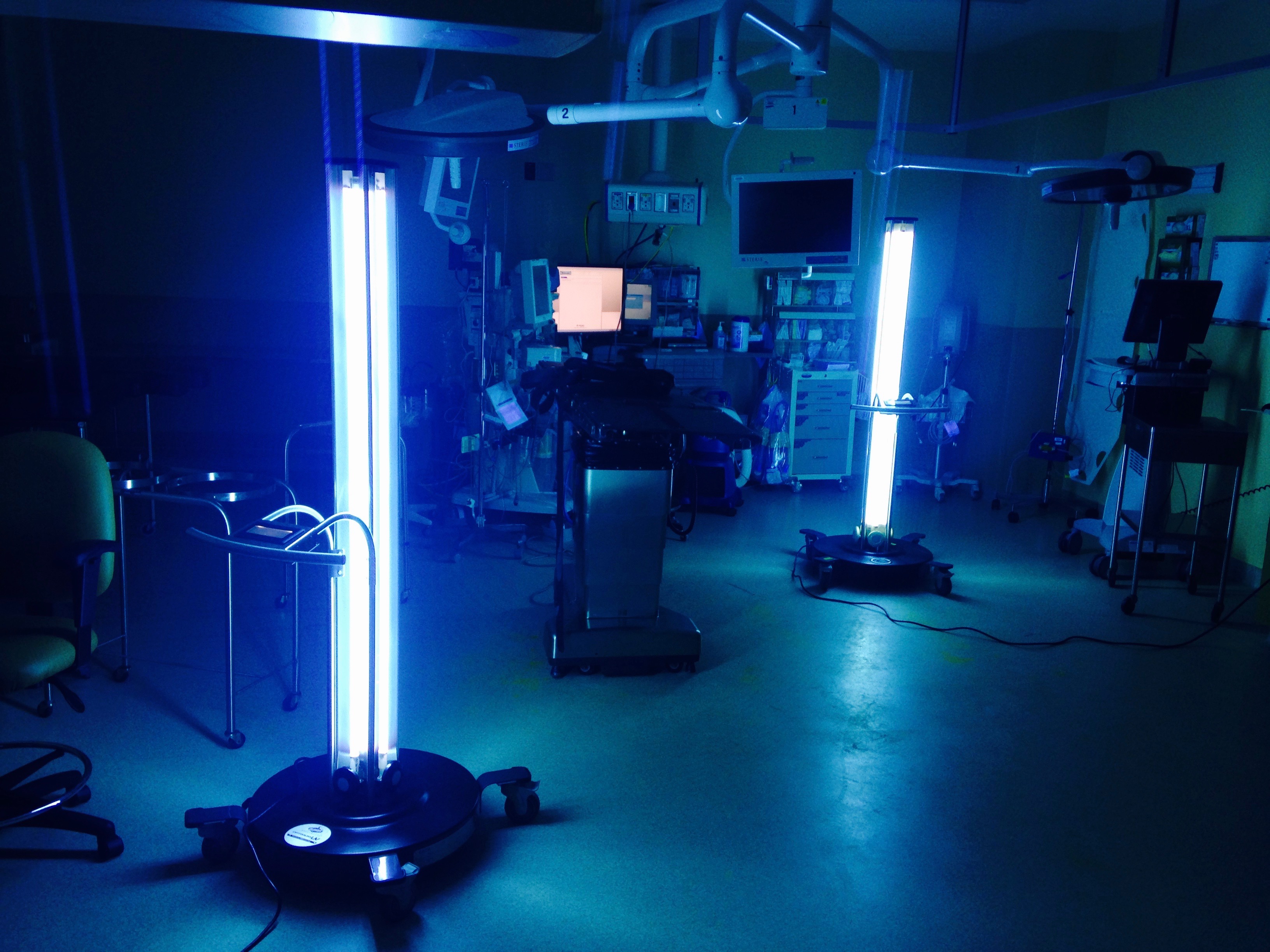 UV-C light in hospital room