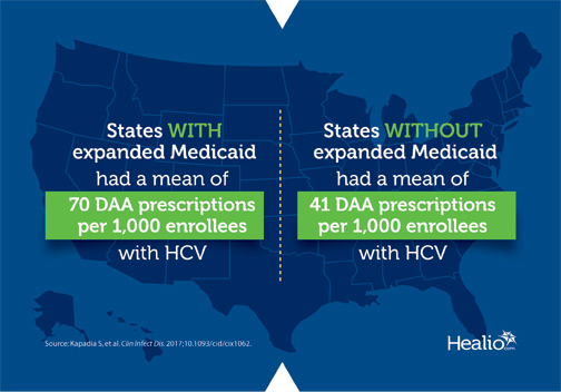 Infographic on states with expanded Medicaid.